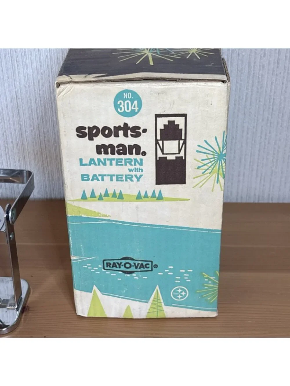 Vintage Ray O Vac Sportsman Lantern 304 Chrome Original Box Made in USA